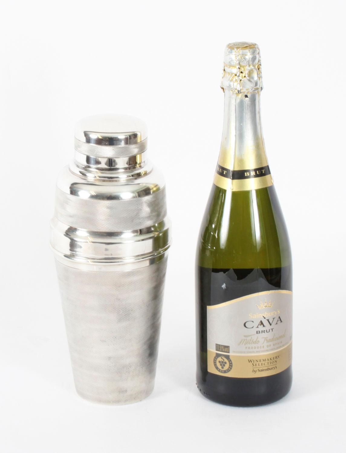 Antique Silver Plate Cobbler Cocktail Shaker by Oliver & Bensley C1930 4