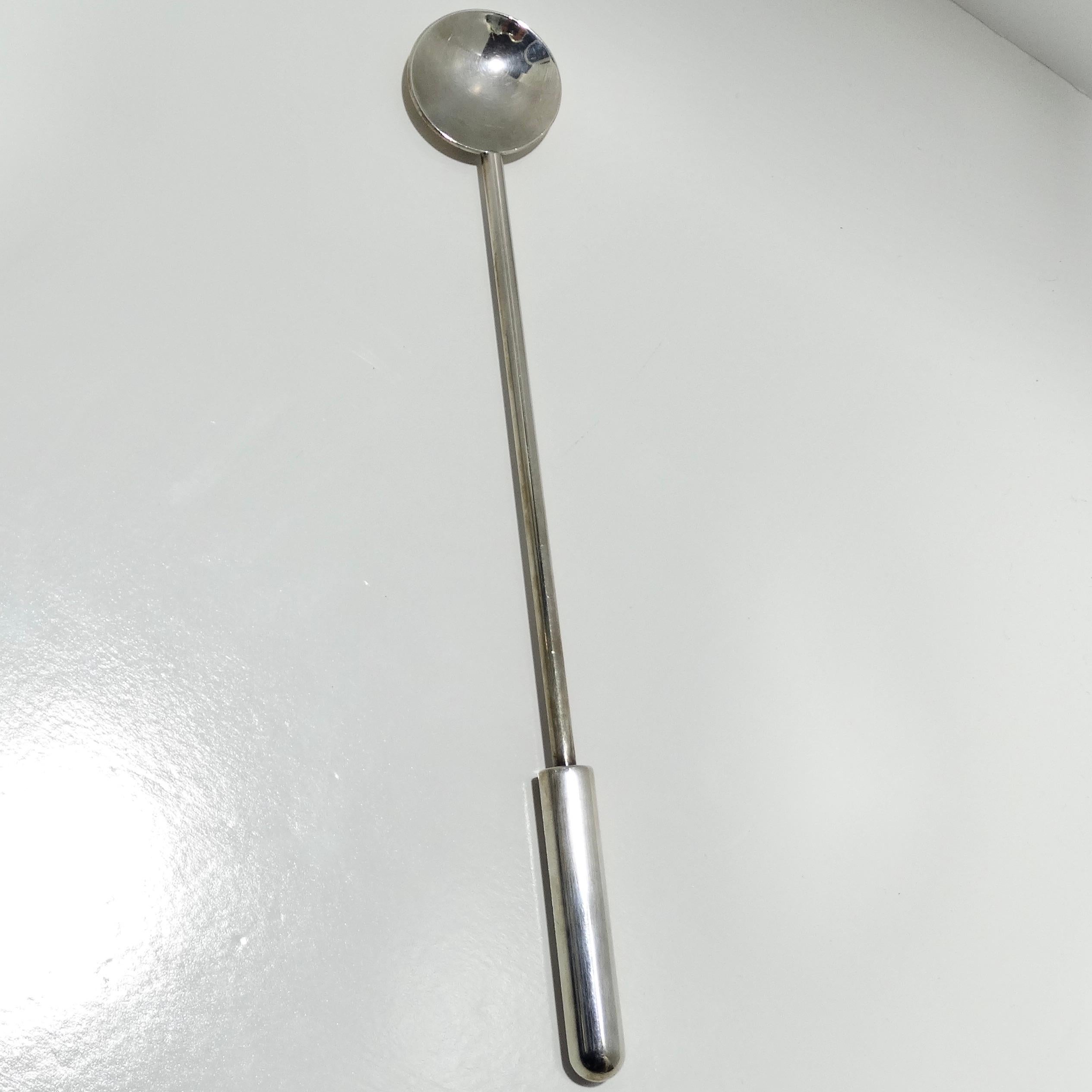 Women's or Men's Antique Silver Plate Cocktail Spoon For Sale