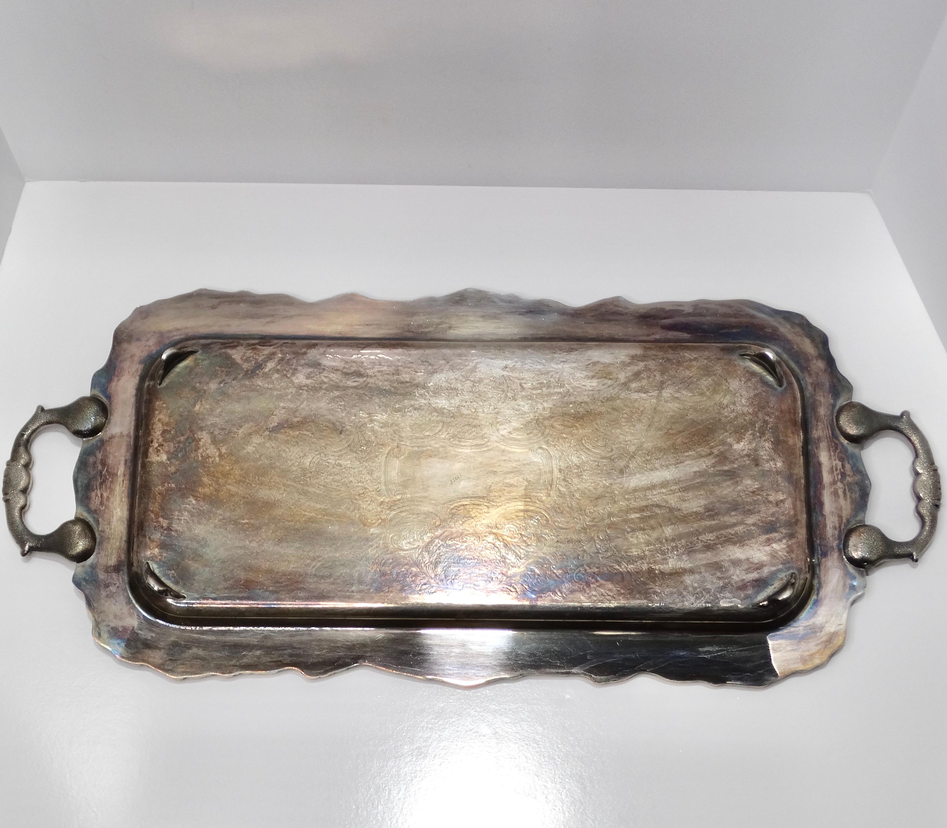 Antique Silver Plate Cocktail Tray For Sale 4