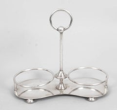 Antique Silver Plate Decanter Stand Tantalus Mappin & Webb, 19th Century
