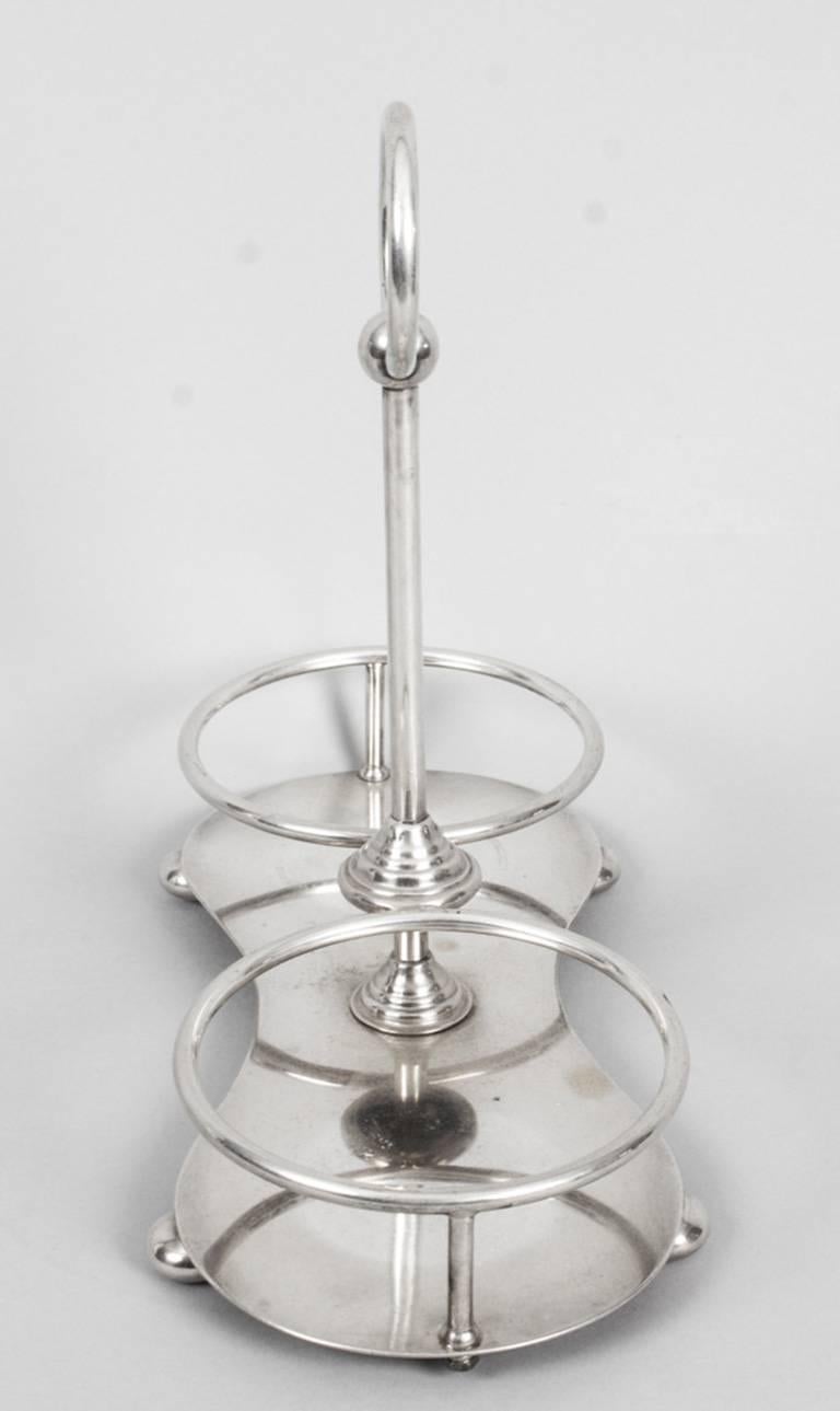 Antique Silver Plate Decanter Stand Tantalus Mappin & Webb, 19th Century In Excellent Condition In London, GB