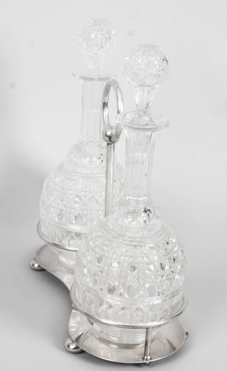 Late 19th Century Antique Silver Plate Decanter Stand Tantalus Mappin & Webb, 19th Century