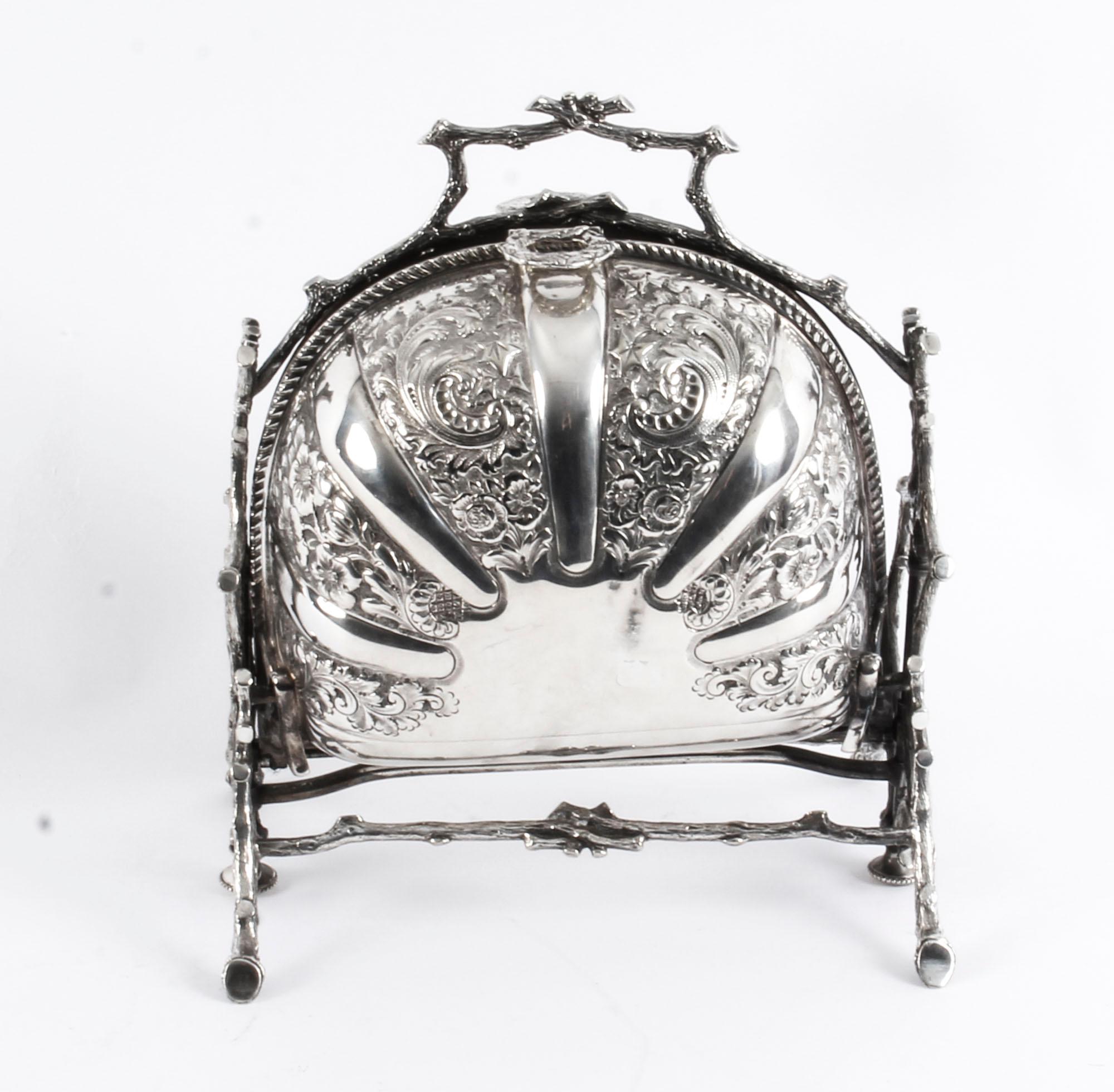 Silver Plate Folding Sweets Biscuit Box The Alexander Clark, 19th Century 1