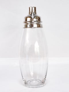 Antique Silver Plate & Glass Cocktail Shaker by Hawkes for Abercrombie & Fitch