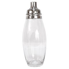 Antique Silver Plate & Glass Cocktail Shaker by Hawkes for Abercrombie & Fitch