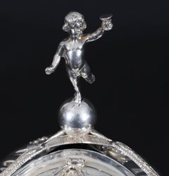 Antique Silver Plate Triple Shell Shaped Biscuit Box Circa 1900