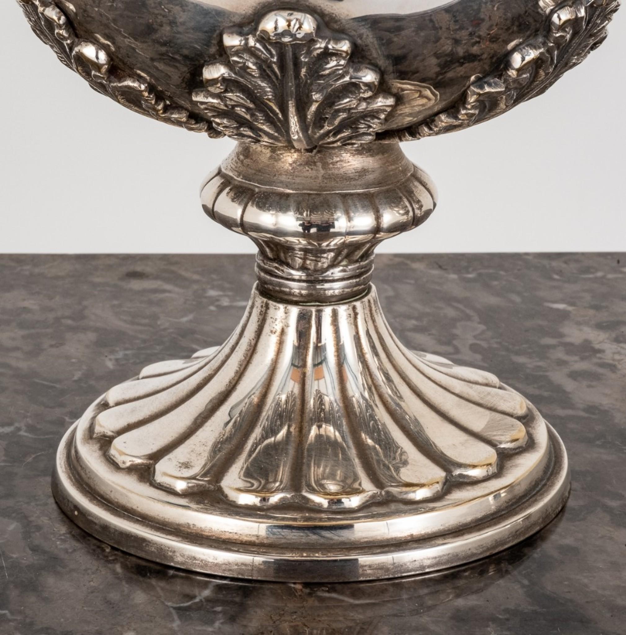 Antique Silver Plate Wine Cooler Champagne Ice Bucket For Sale at 1stDibs