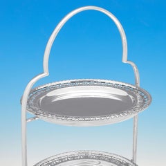 Antique Silver Plated 3 Tier Cake Stand for Afternoon Tea, circa 1910