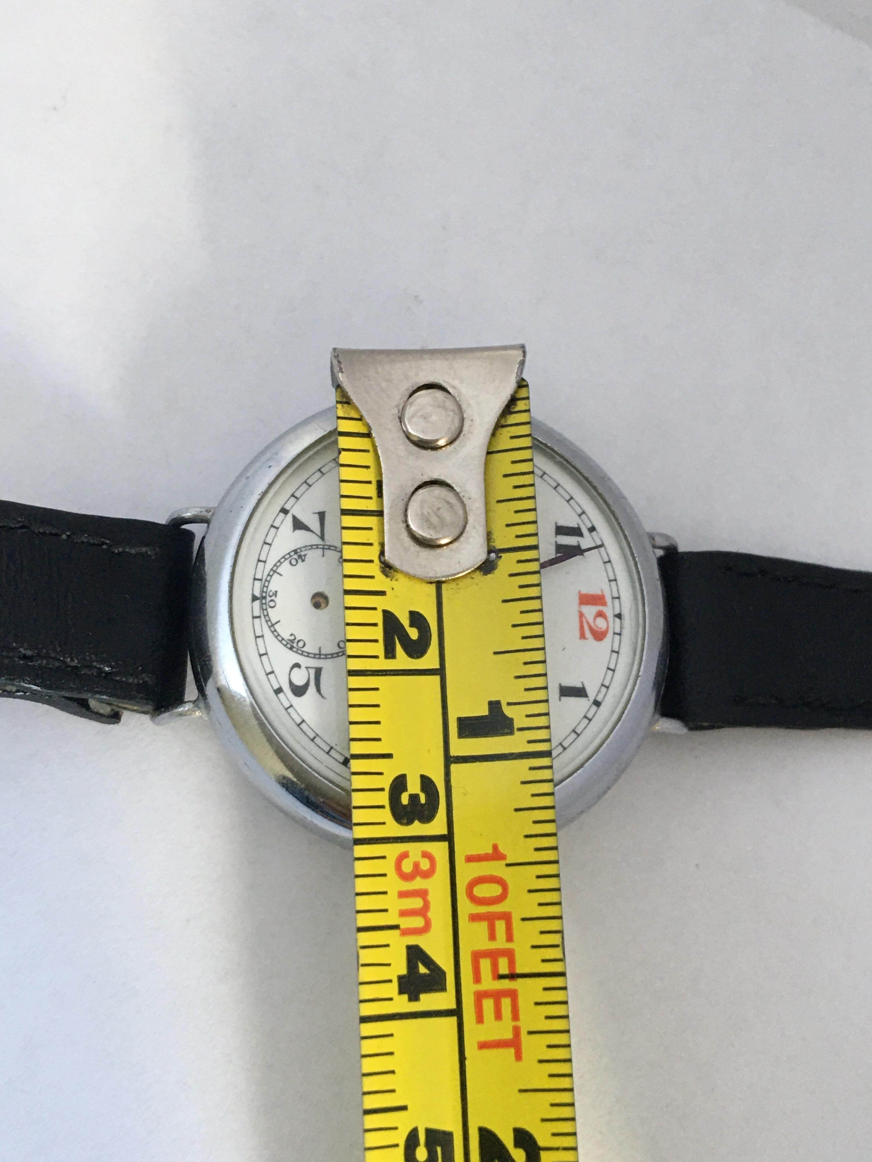 Antique Silver Plated Mechanical Trench Watch 7