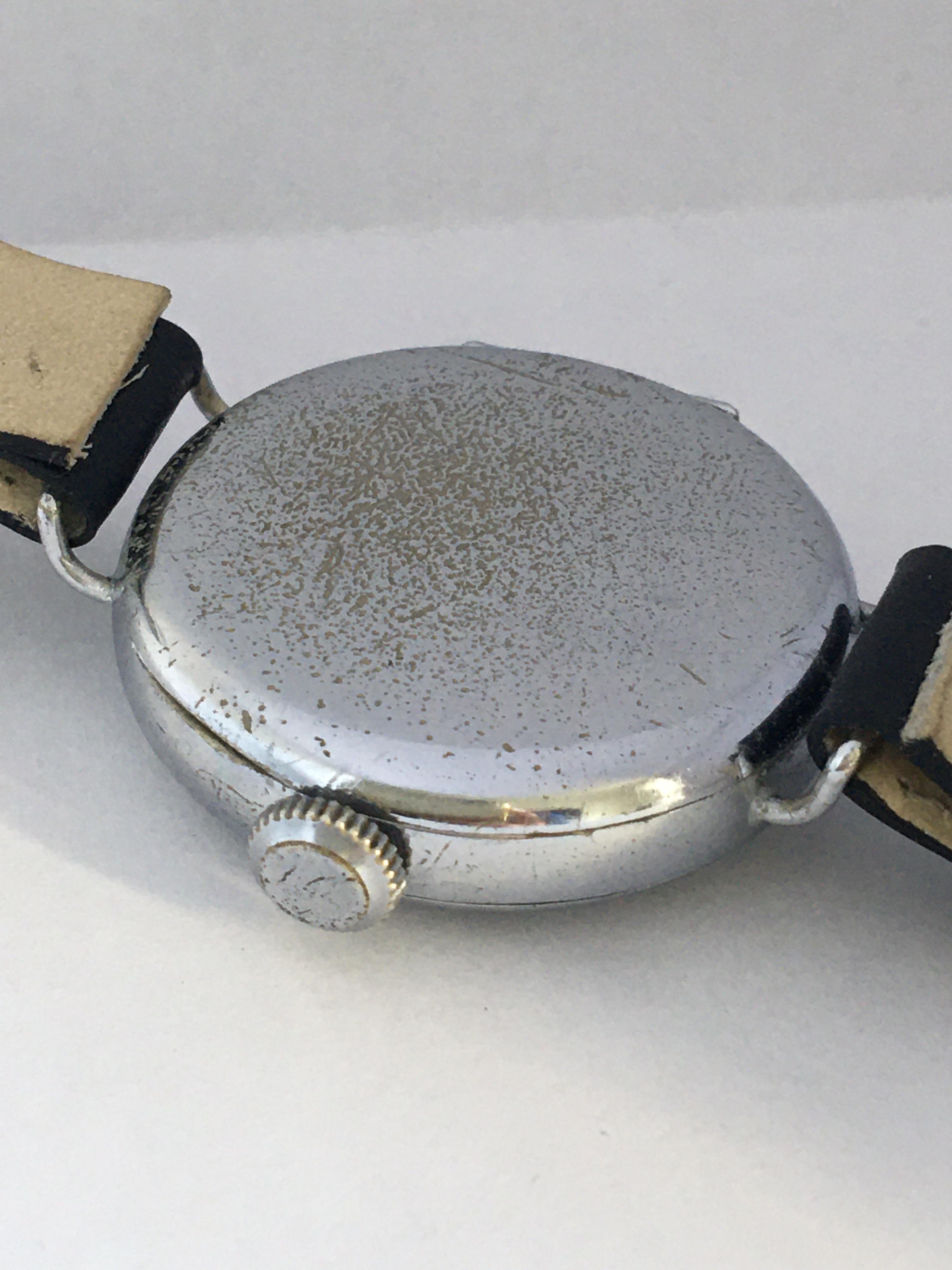 Antique Silver Plated Mechanical Trench Watch 3