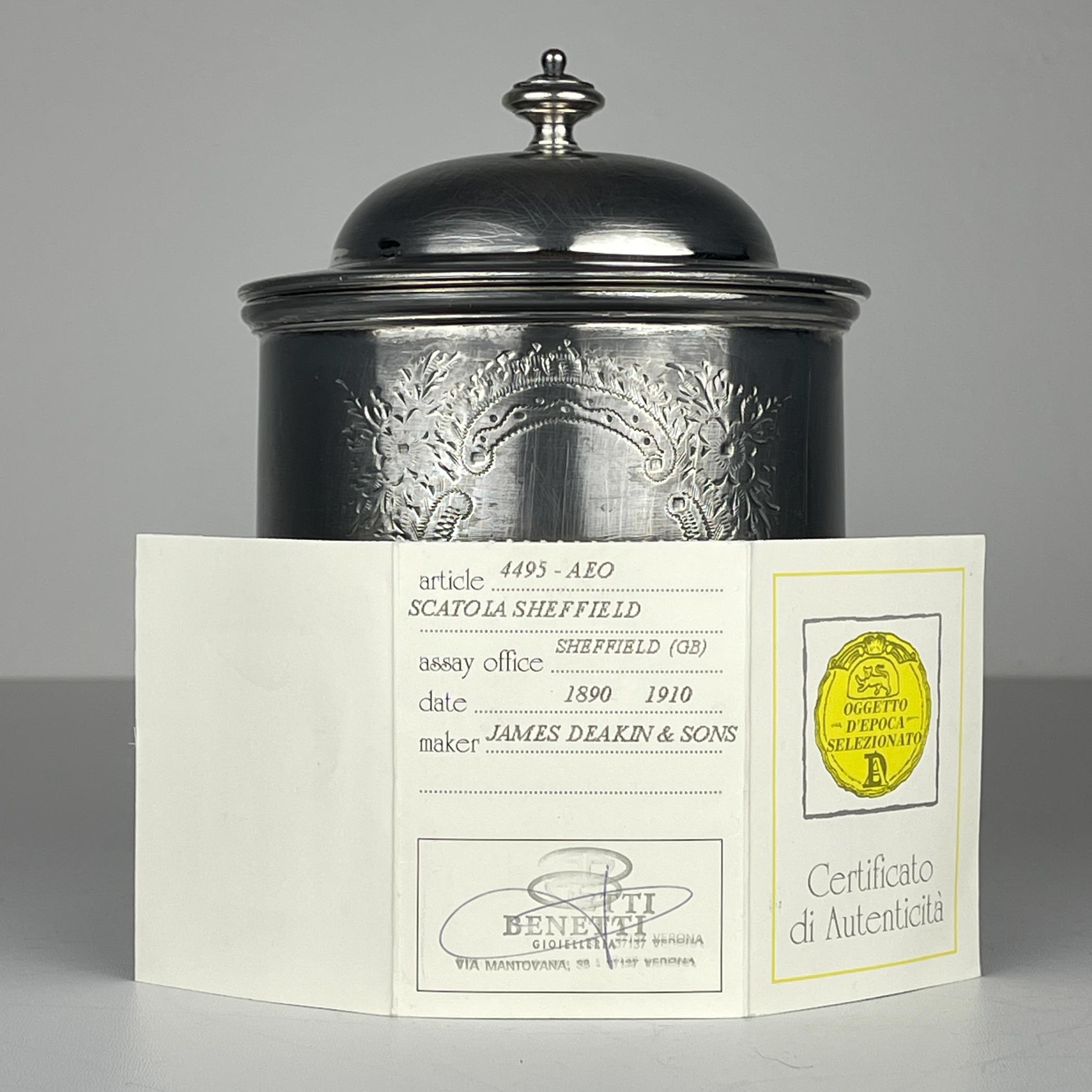 Antiguo galletero plateado de James Deakin & Sons, Sheffield, Inglaterra1890 en venta 2