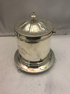 Antique Silver Plated Biscuit Box England Made in 1900