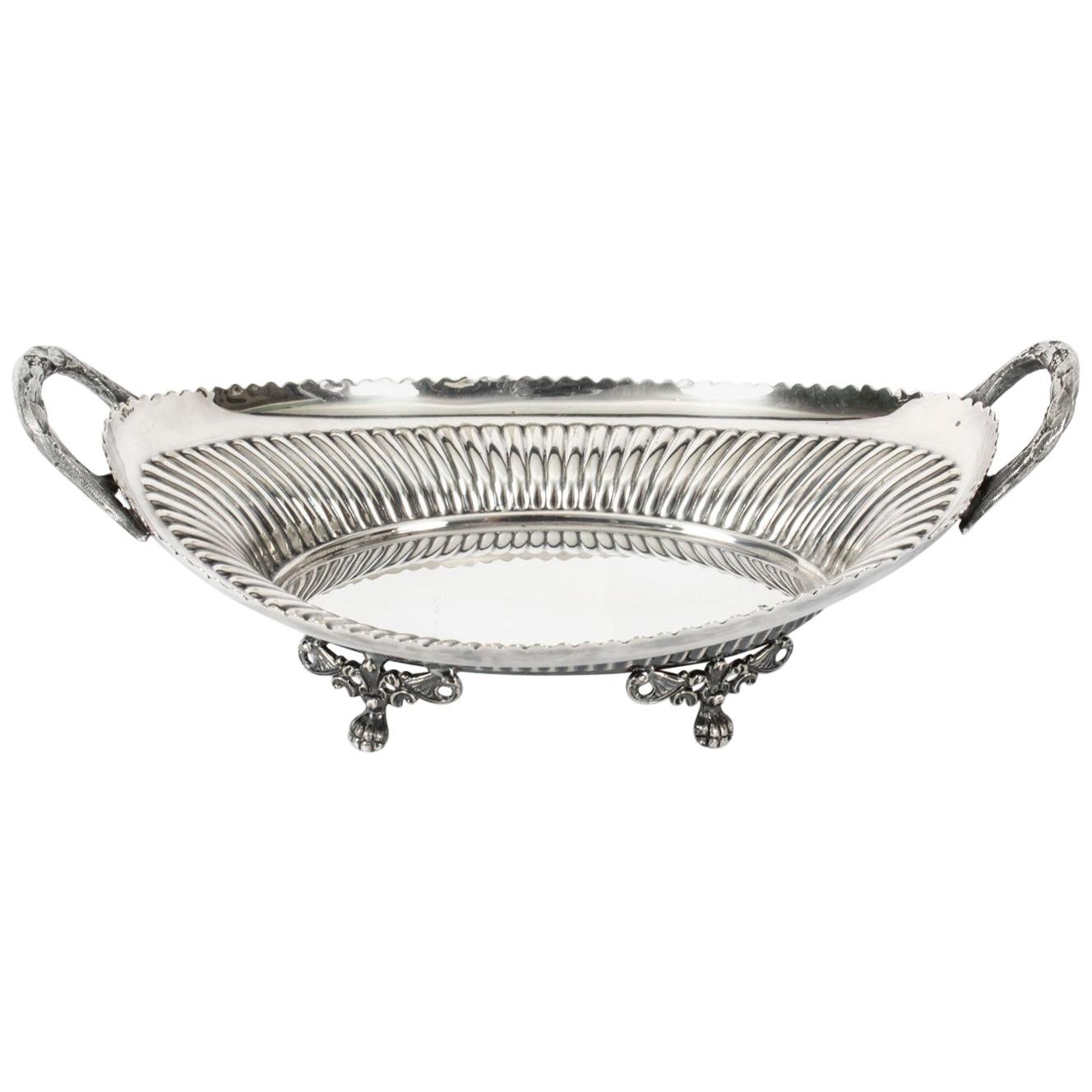 Antique Silver Plated Bread Basket by Walker & Hall, 19th Century