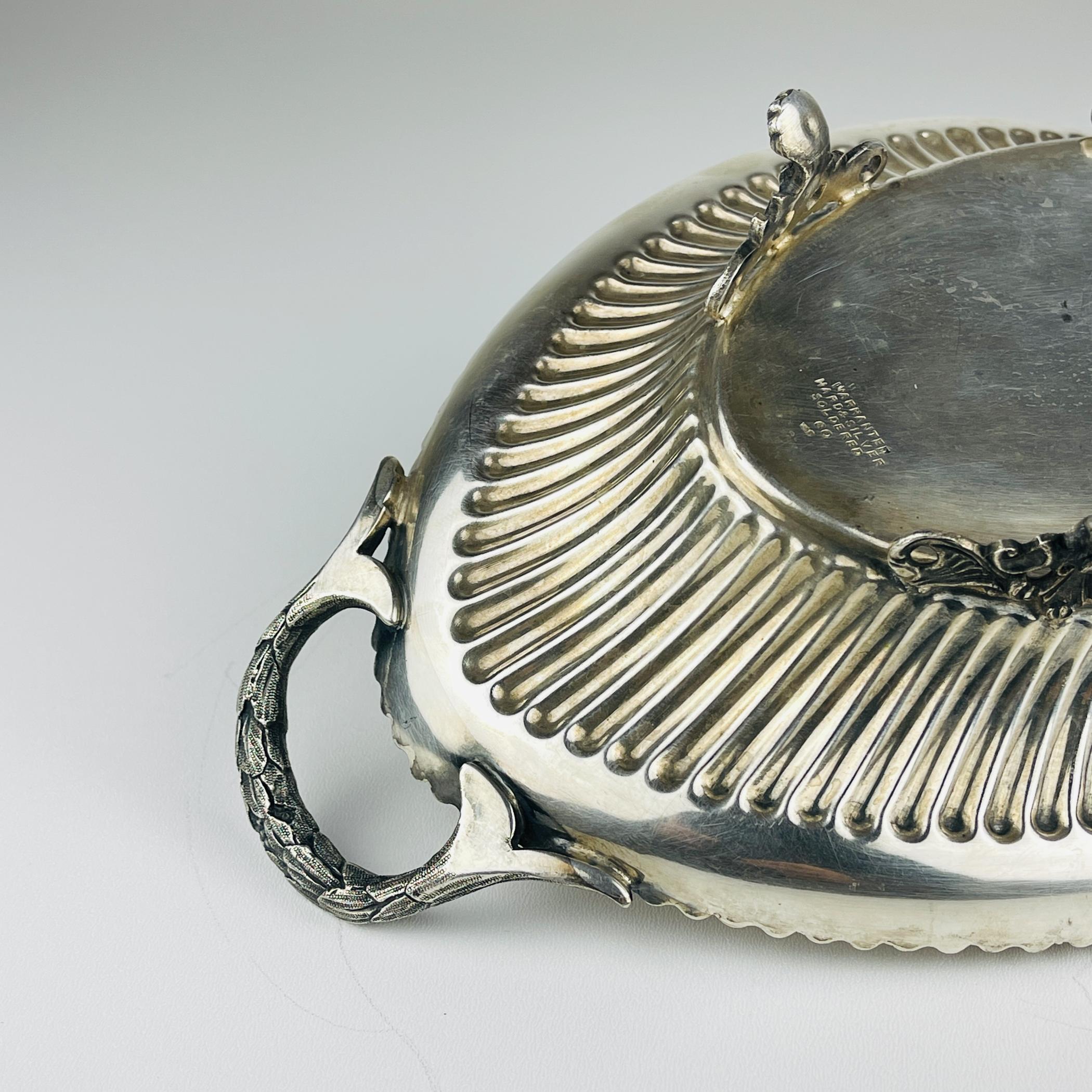 Antique  Silver Plated Bread Basket /Fruit Dish By Walker & Hall, England, 1890s 6
