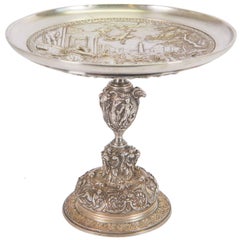 Antique Silver Plated Bronze Tazza with Nice Quality Figurines