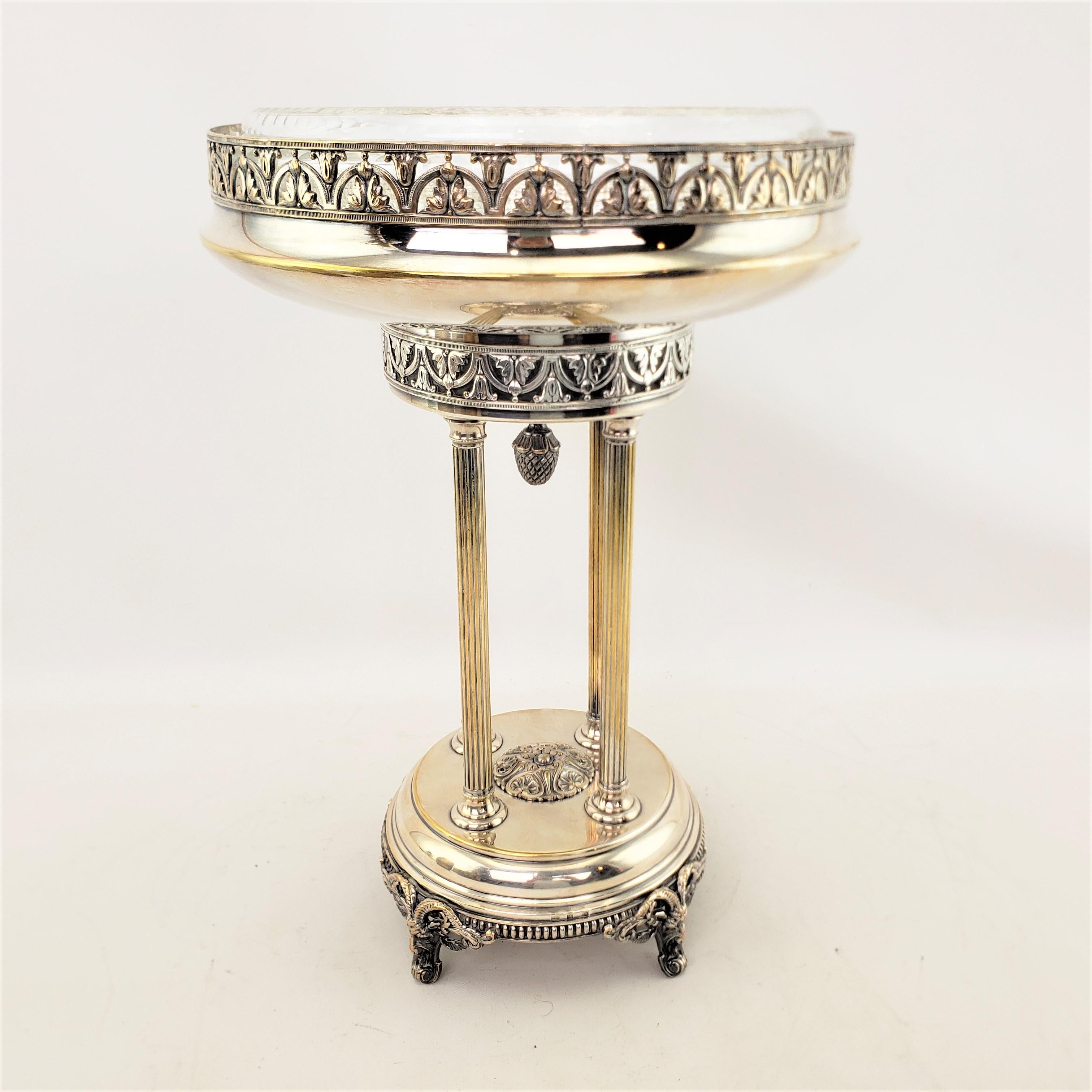 Antique Silver Plated Centerpiece in the Neoclassical Revival Style For Sale 4