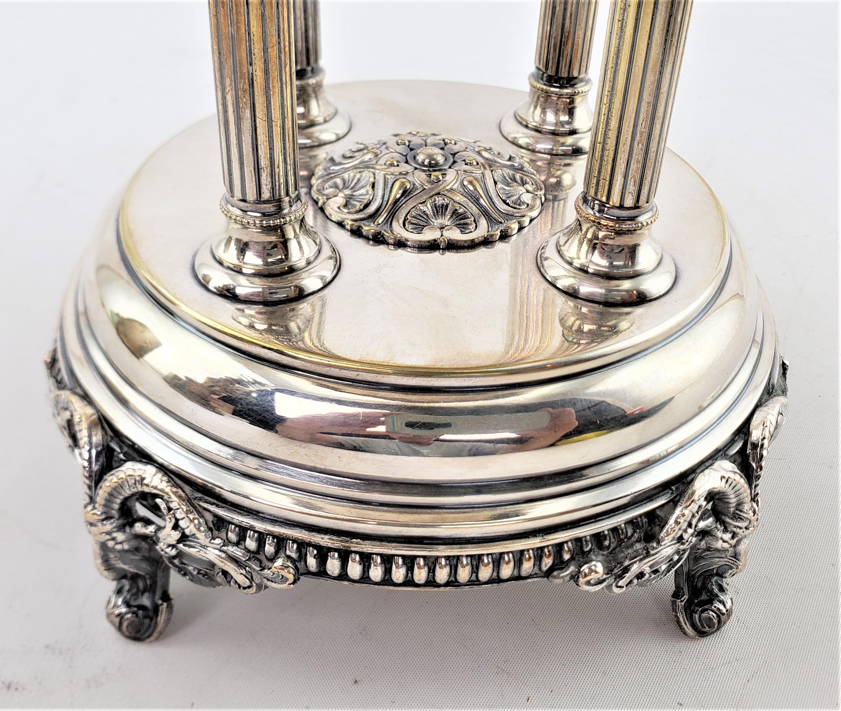 Antique Silver Plated Centerpiece in the Neoclassical Revival Style For Sale 9