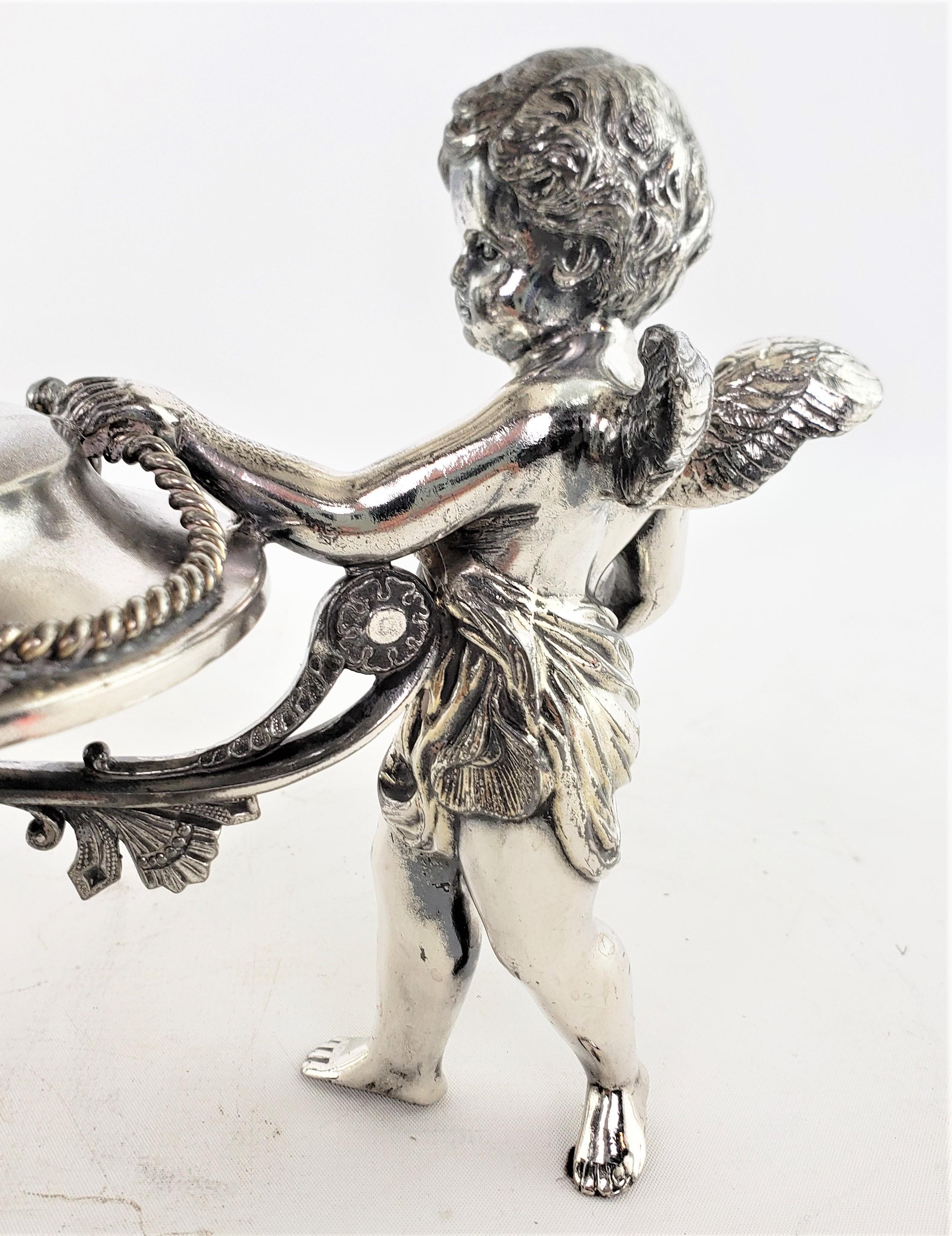 Antique Silver Plated Centerpiece or Epergne with Figural Children Playing For Sale 4