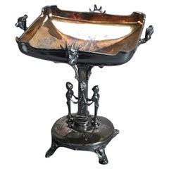Antique Silver Plated Centerpiece with Caryatids & Lion Masks C1890