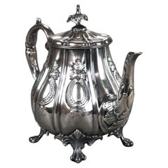 Antique Silver Plated Clawfoot Teapot C1890
