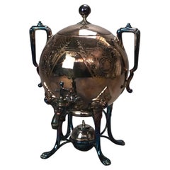 Antique Silver Plated Clawfoot Teapot with Spigot C1890
