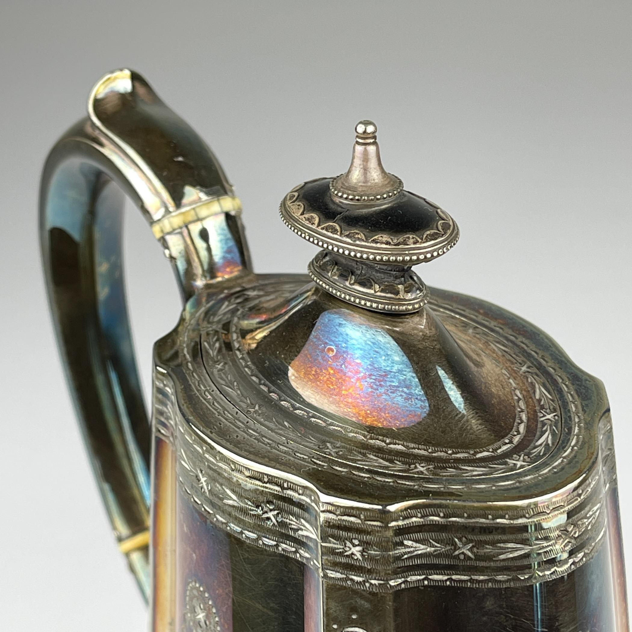 Antique silver plated coffee and tea set by Elkington & Co, England, 1880s For Sale 5
