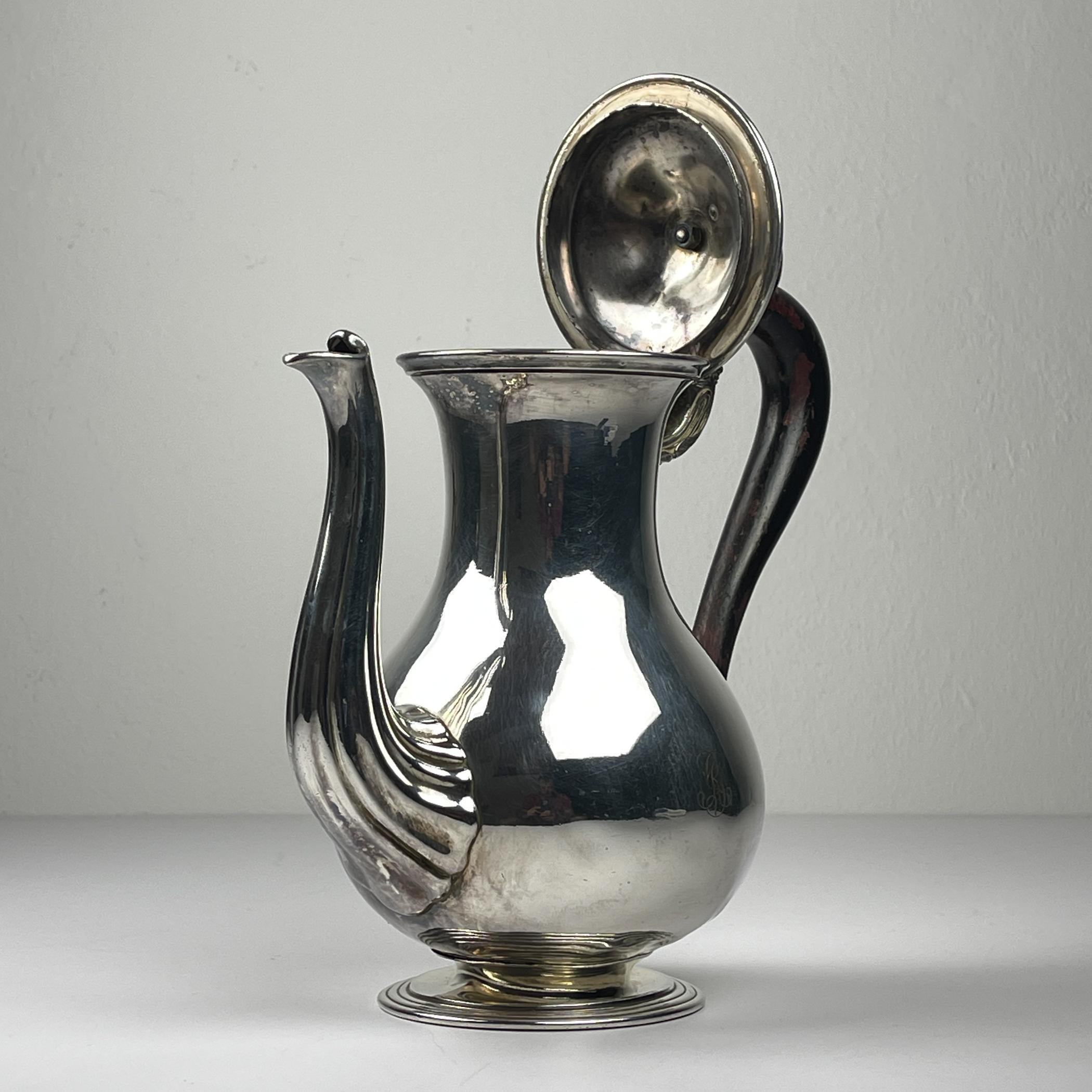 Antique silver plated coffee pot by Christofle, France, 19th century For Sale 3