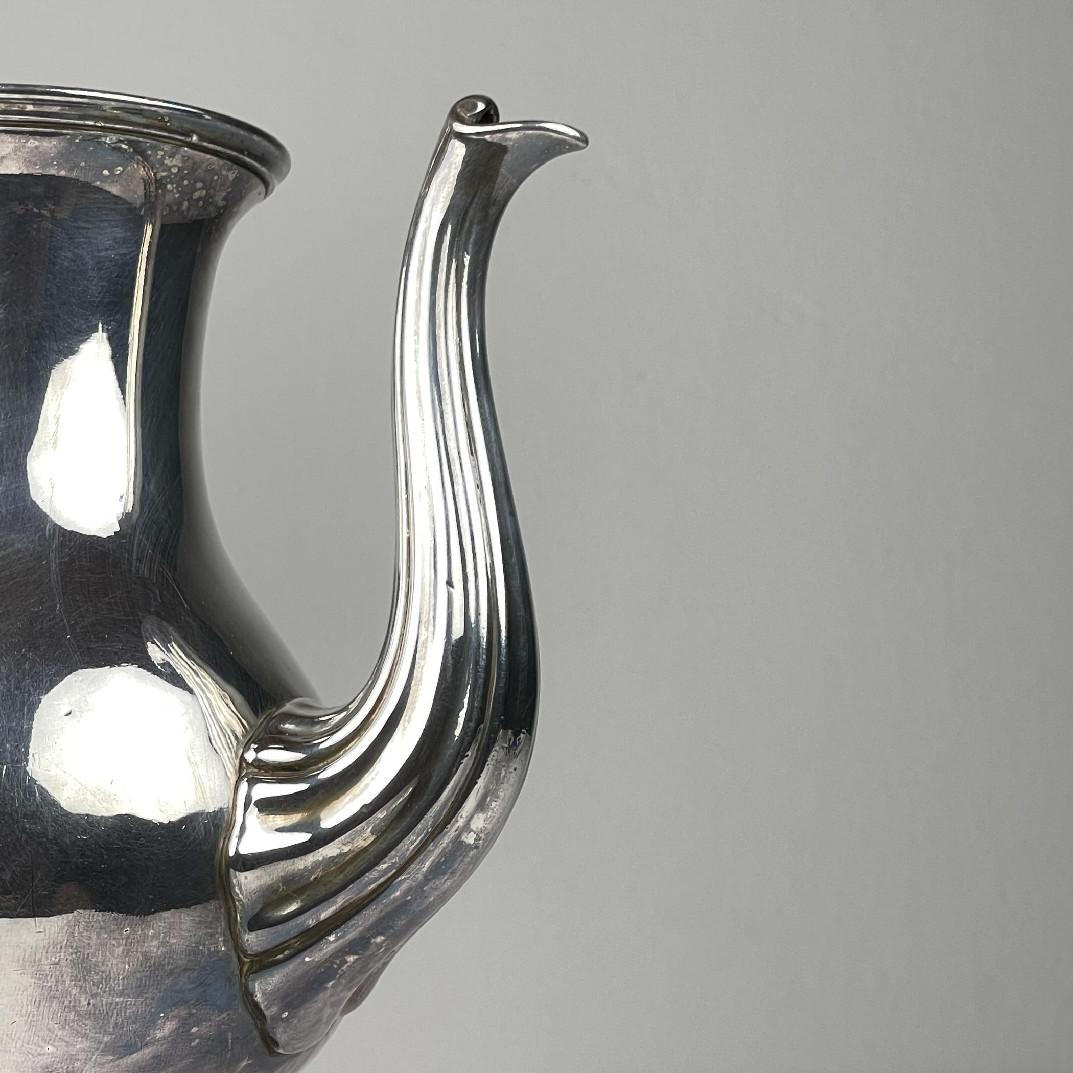Antique silver plated coffee pot by Christofle, France, 19th century For Sale 4