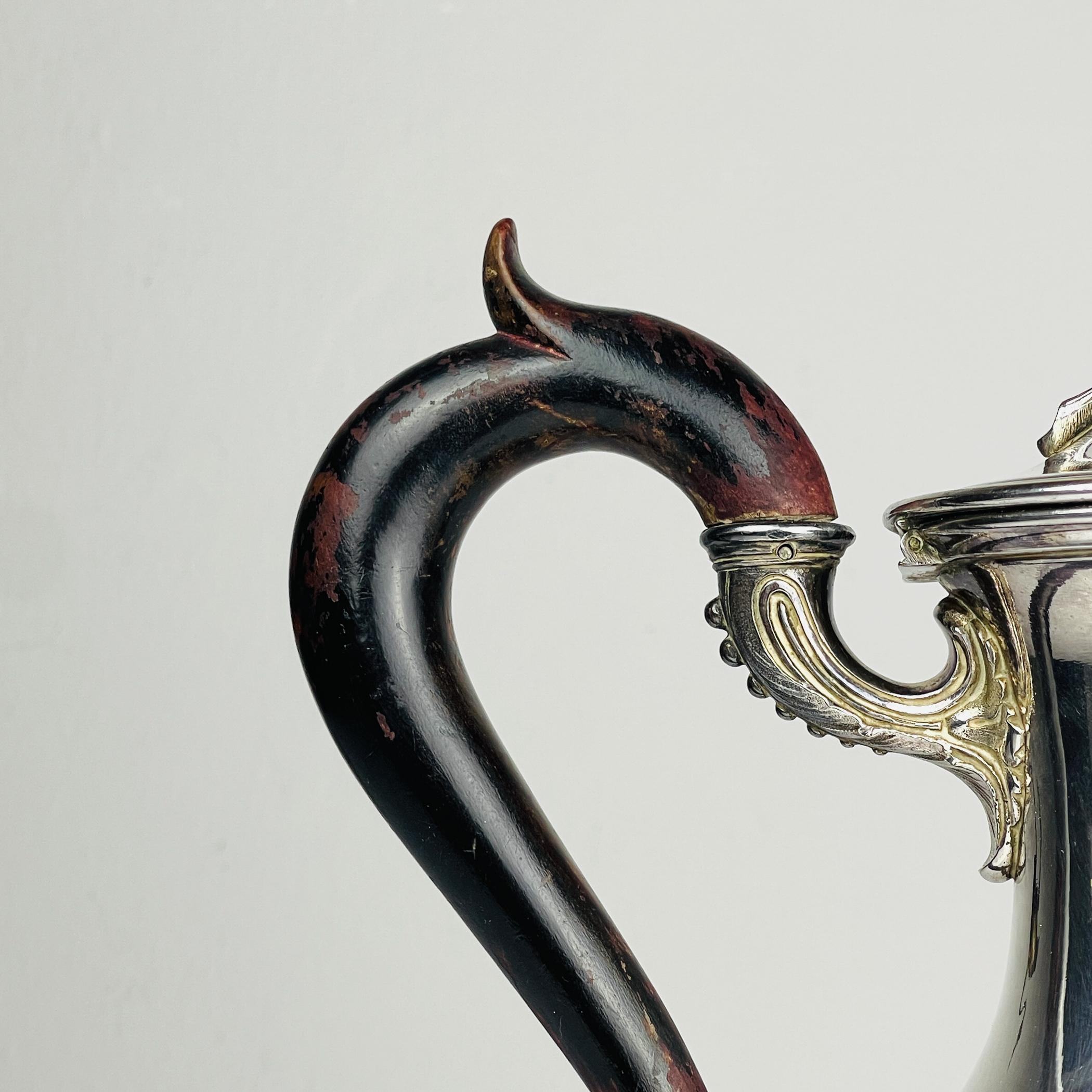 Antique silver plated coffee pot by Christofle, France, 19th century For Sale 8