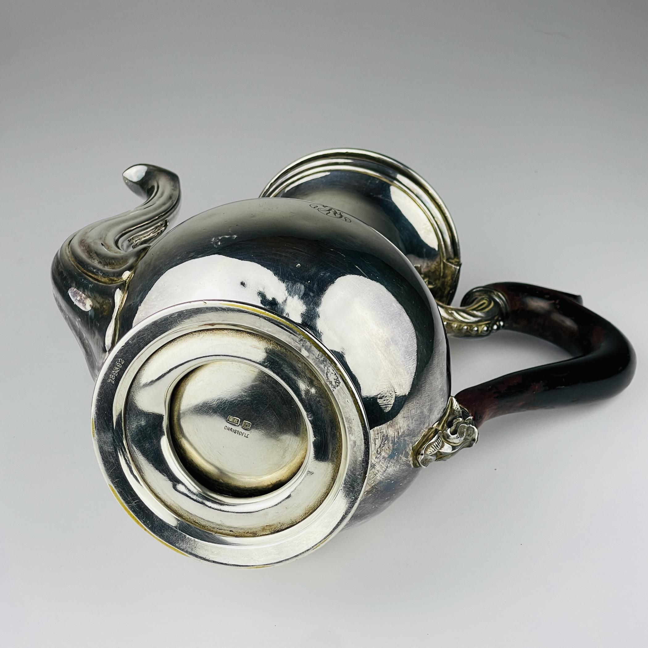19th Century Antique silver plated coffee pot by Christofle, France, 19th century For Sale