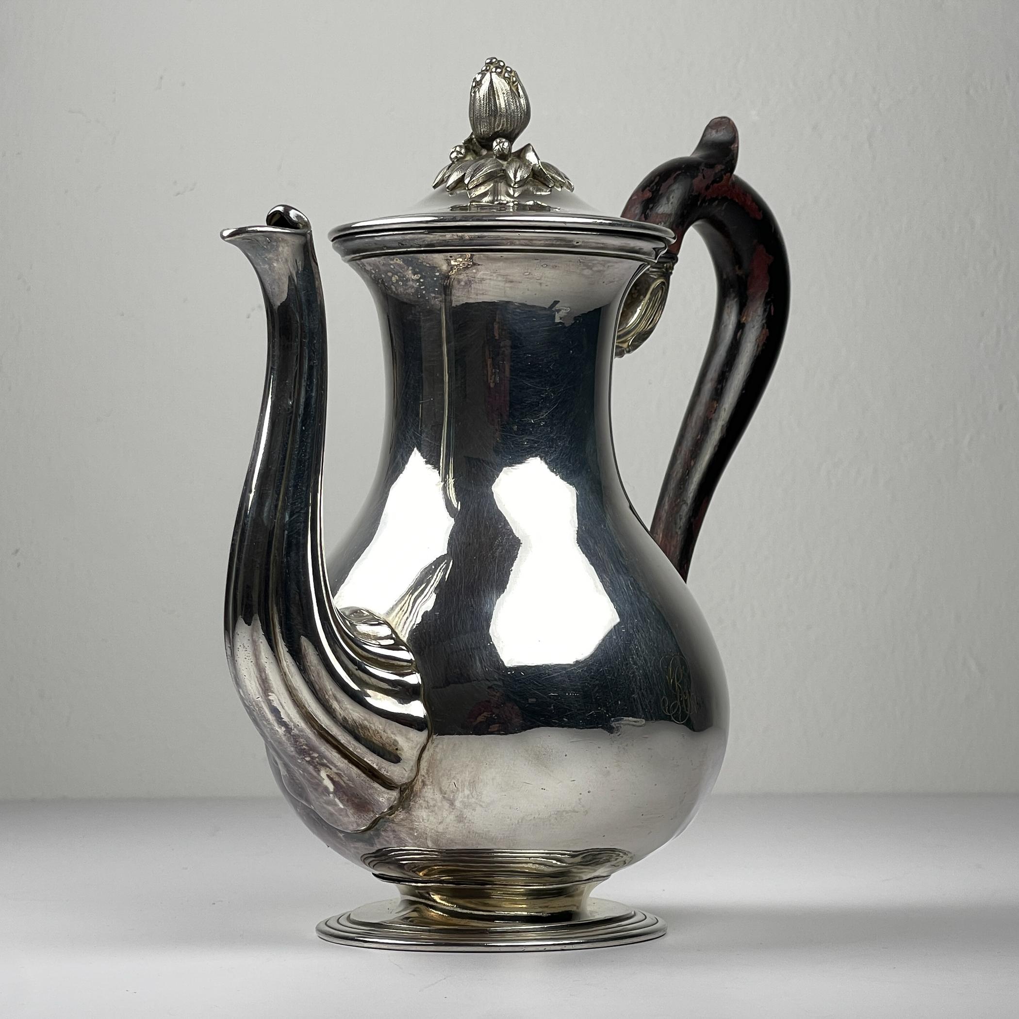 Antique silver plated coffee pot by Christofle, France, 19th century For Sale 2