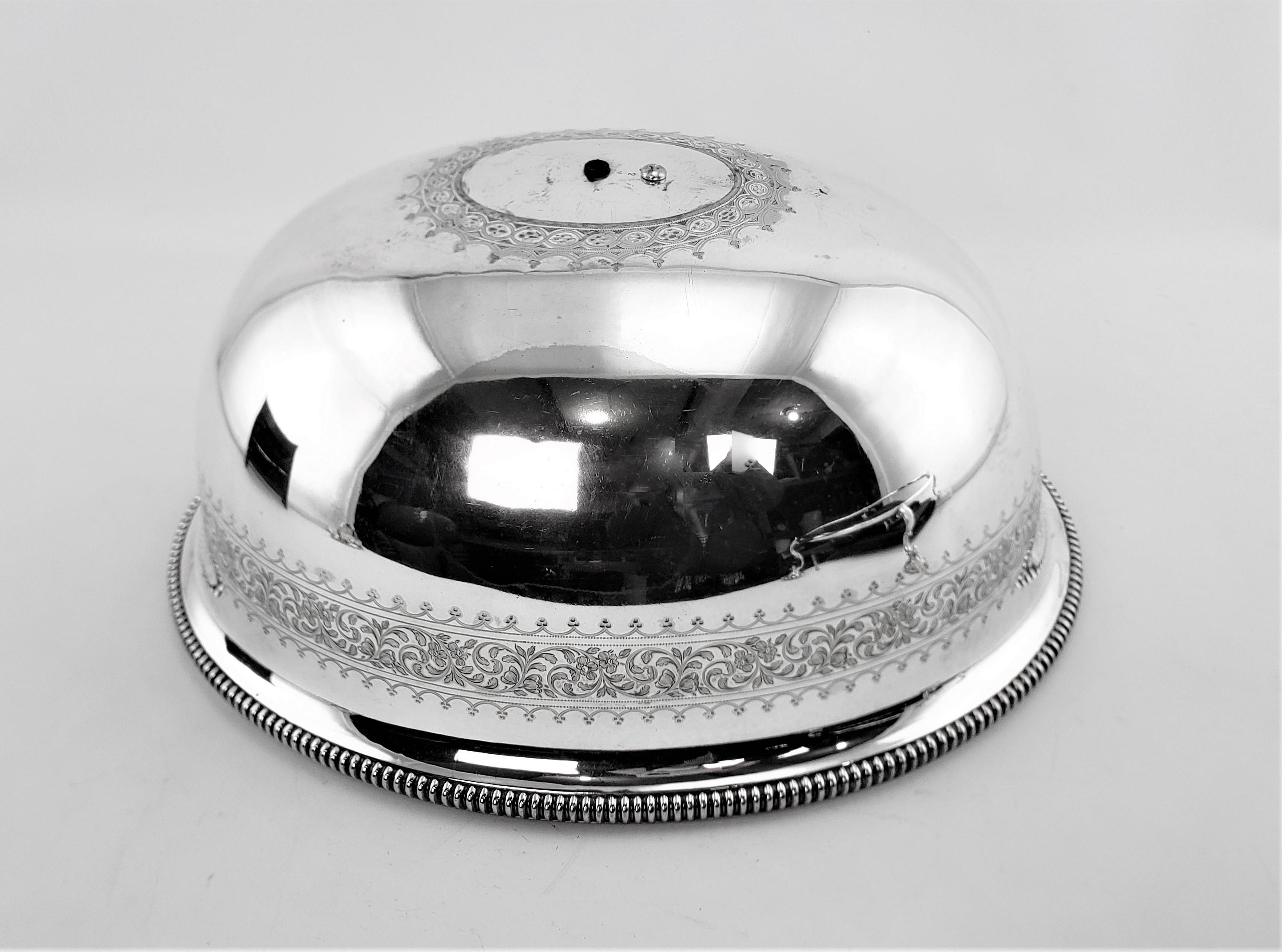 Antique Silver Plated Converted Meat Dome Ice Trough, Wine Cooler or Centerpiece For Sale 5