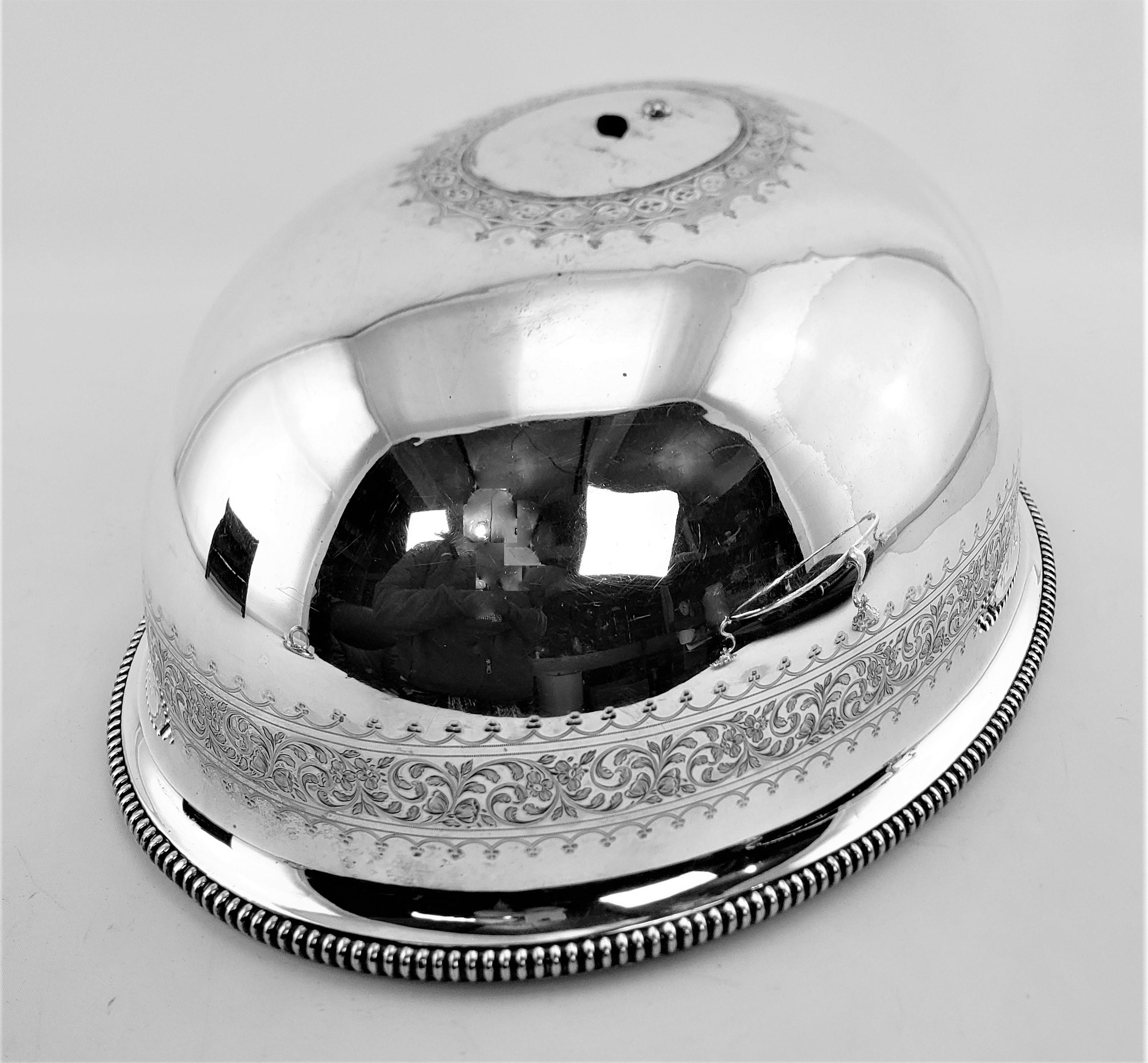 Antique Silver Plated Converted Meat Dome Ice Trough, Wine Cooler or Centerpiece For Sale 6