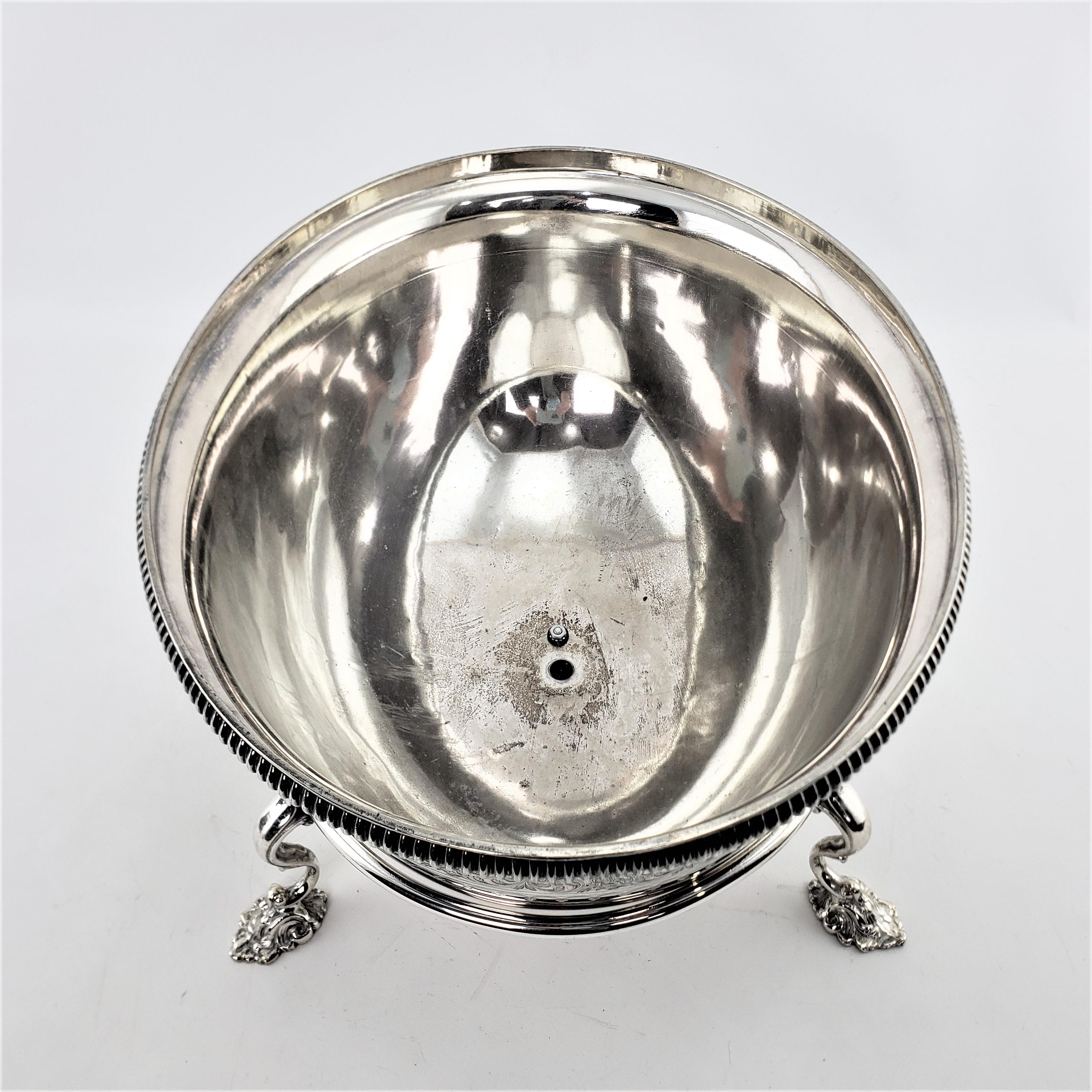 Machine-Made Antique Silver Plated Converted Meat Dome Ice Trough, Wine Cooler or Centerpiece For Sale