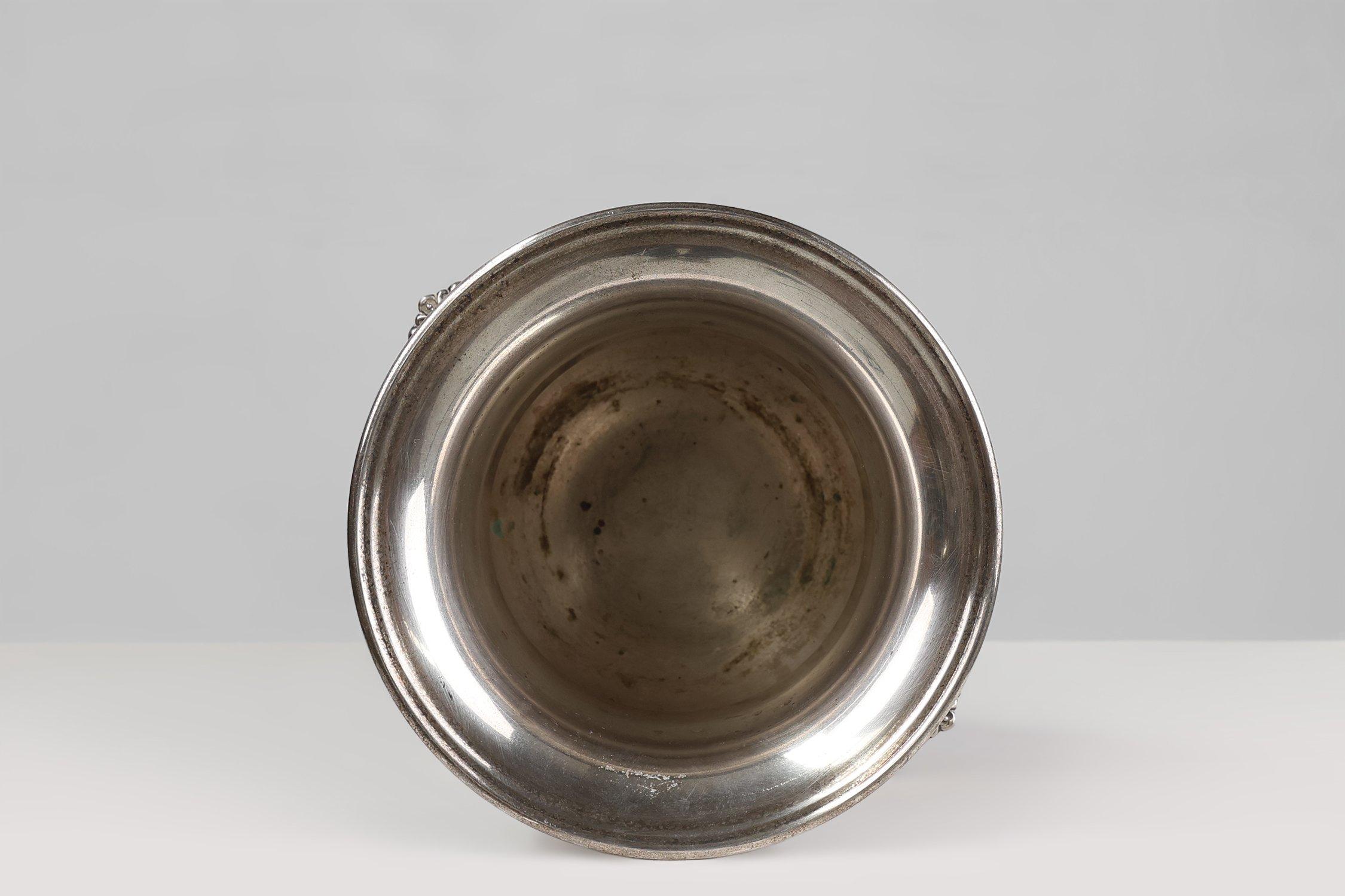 Antique Silver Plated Copper Champagne Bucket in Medicis Shape, 1890s For Sale 2