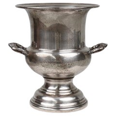 Antique Silver Plated Copper Champagne Bucket in Medicis Shape, 1890s