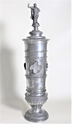 Antique Silver Plated Covered Urn or Chalice with Figural Top