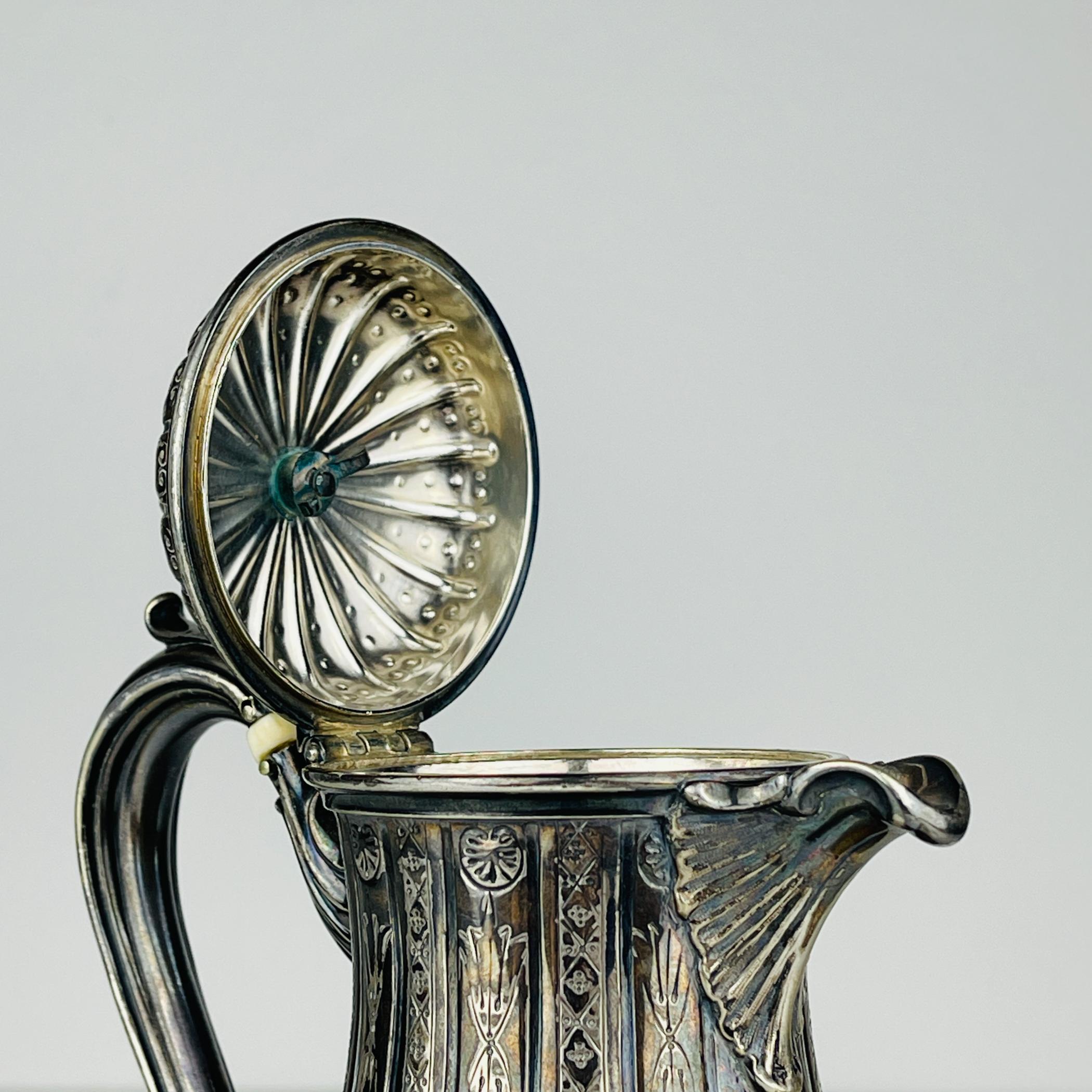 Antique silver plated creamer by Elkington & Co, England, 1880s For Sale 4