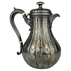 Cremera antigua bañada en plata de Elkington & Co, Inglaterra, década de 1880
