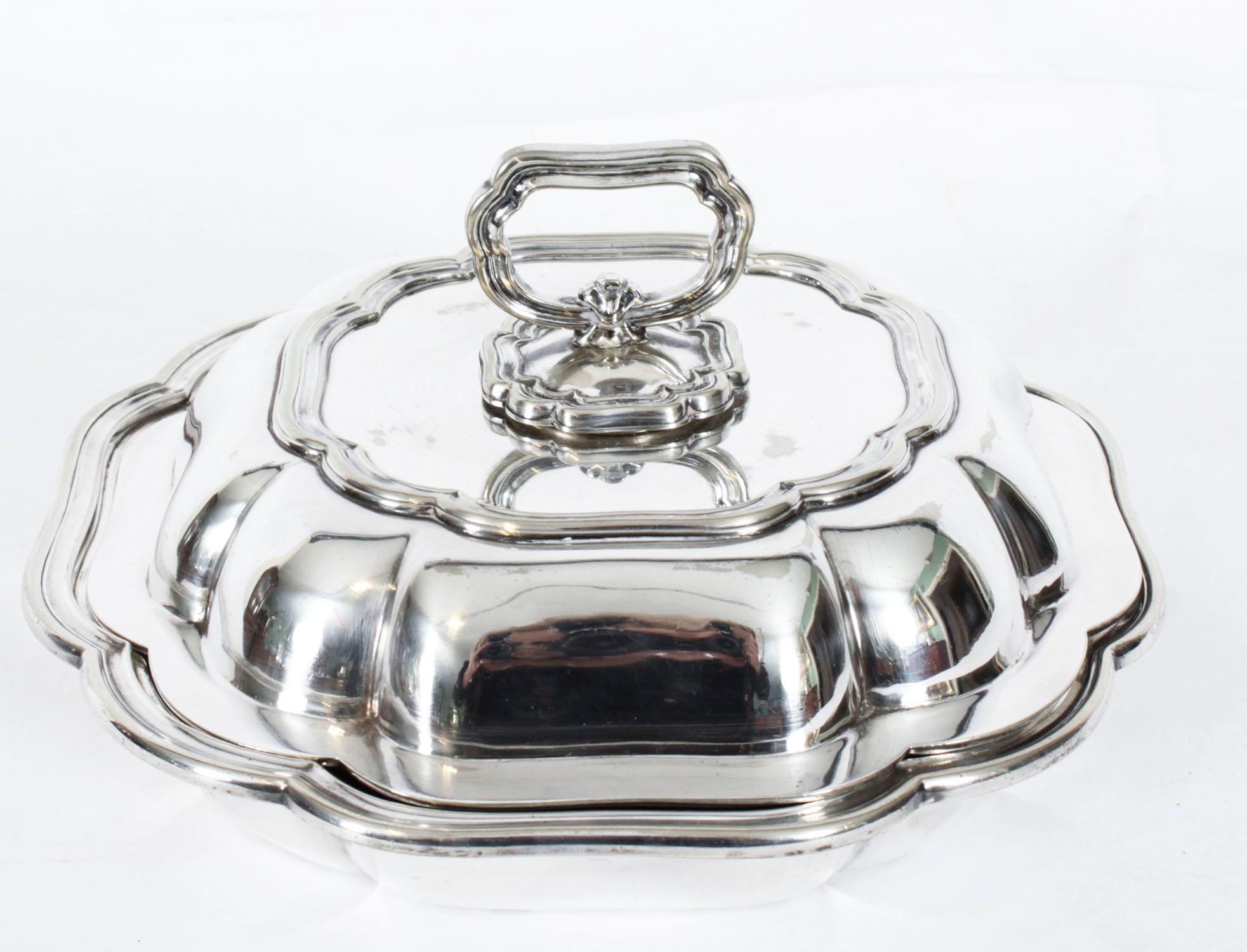 Antike versilberte Entree-Schale Asprey London 19. Jahrhundert (Englisch) im Angebot