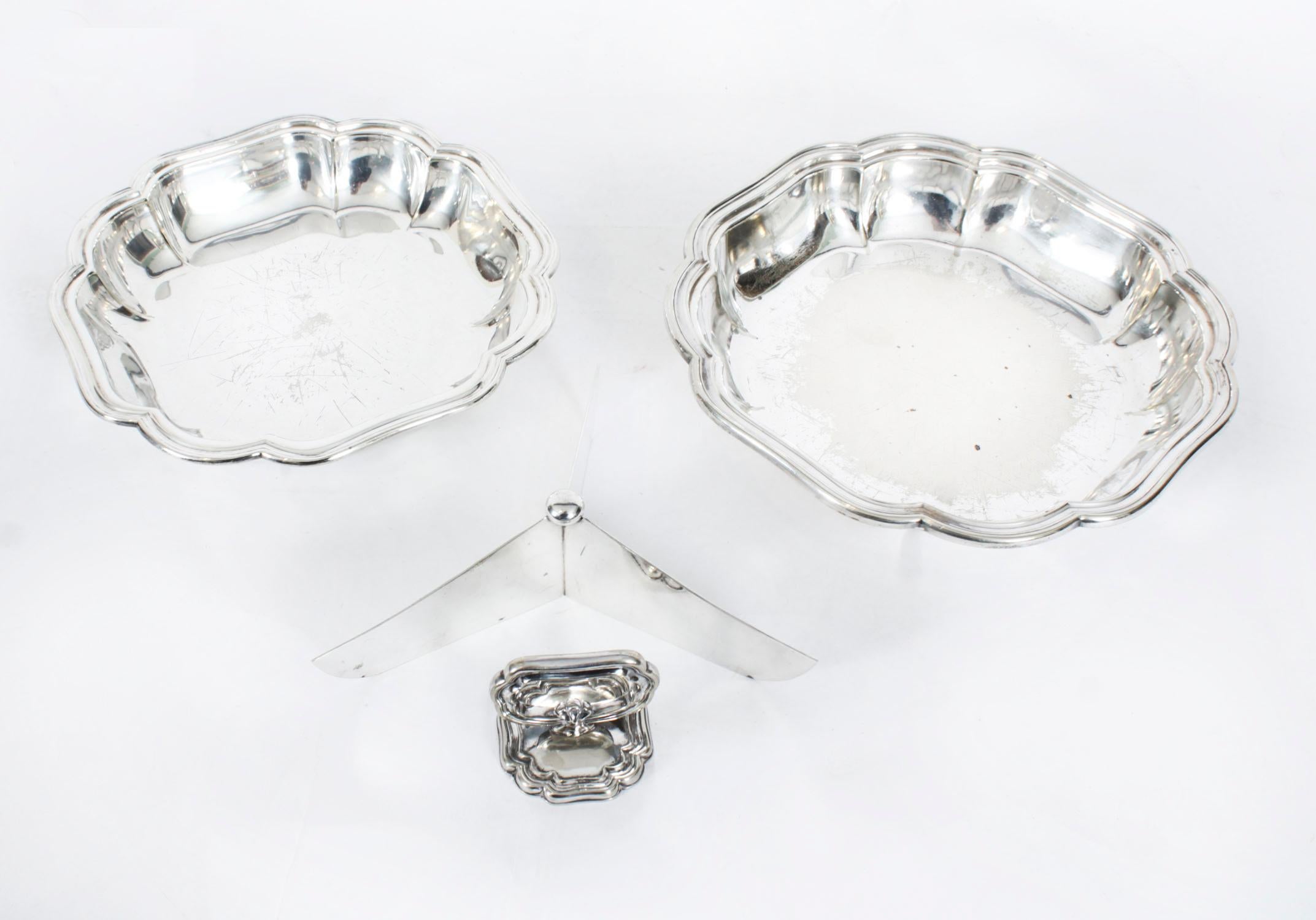 Antike versilberte Entree-Schale Asprey London 19. Jahrhundert (Beschichtet) im Angebot