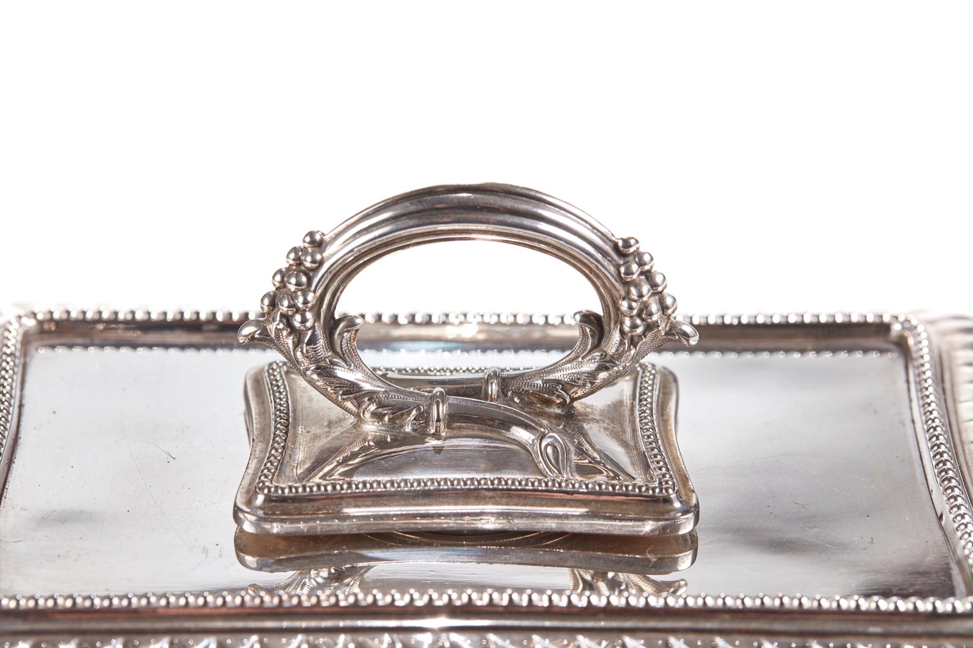 European Antique Silver Plated Entree Dish, circa 1860 For Sale