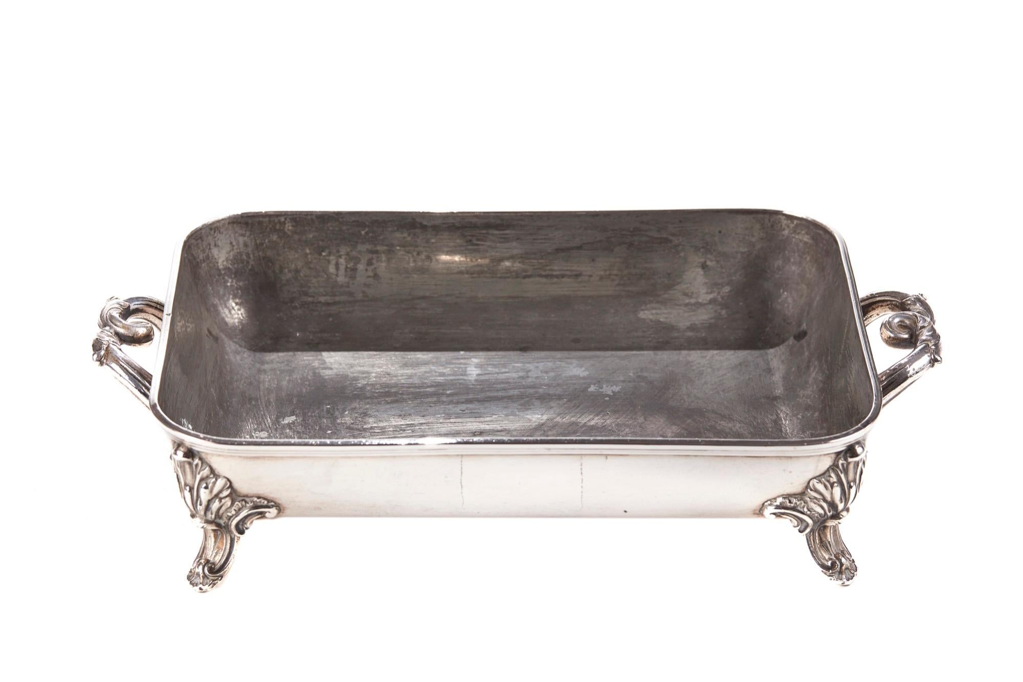 Antique Silver Plated Entree Dish For Sale 4