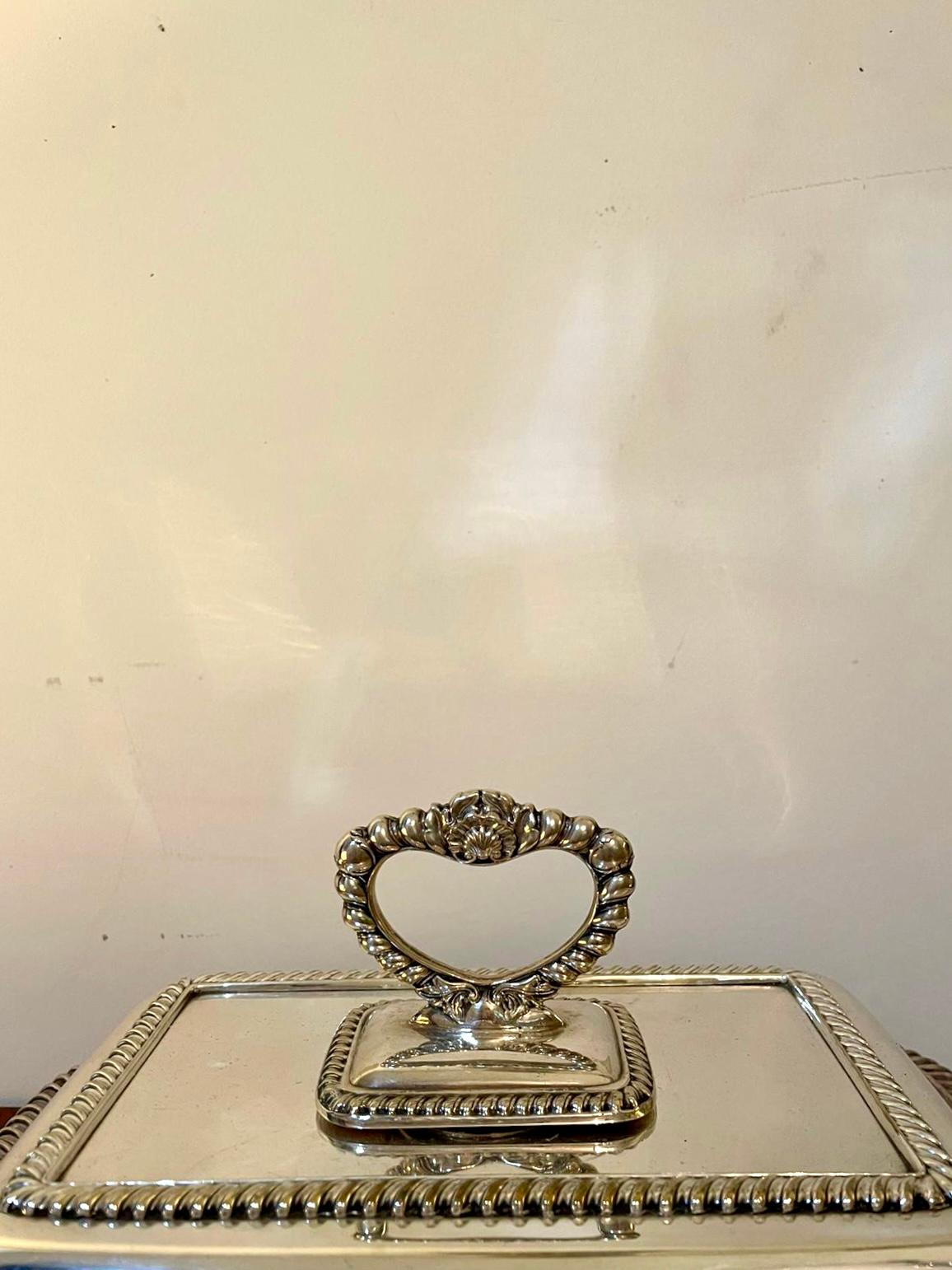 silver entree dish