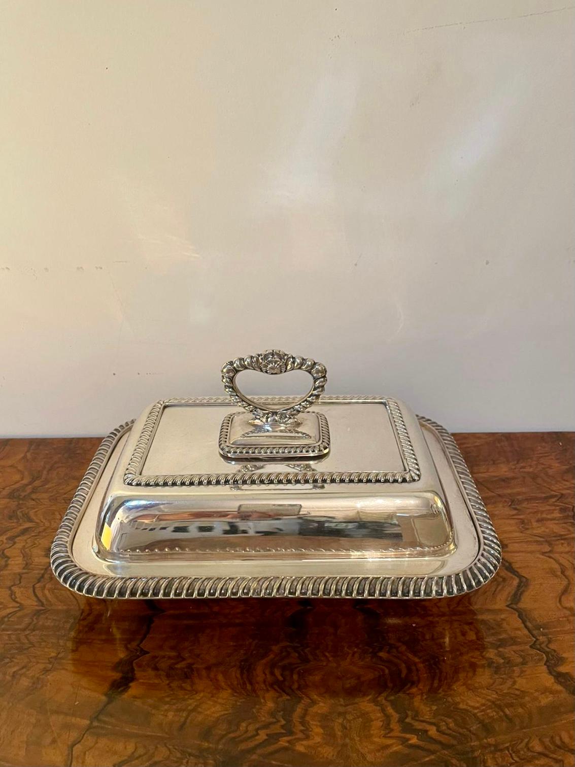 English Antique Silver Plated Entrée Dish
