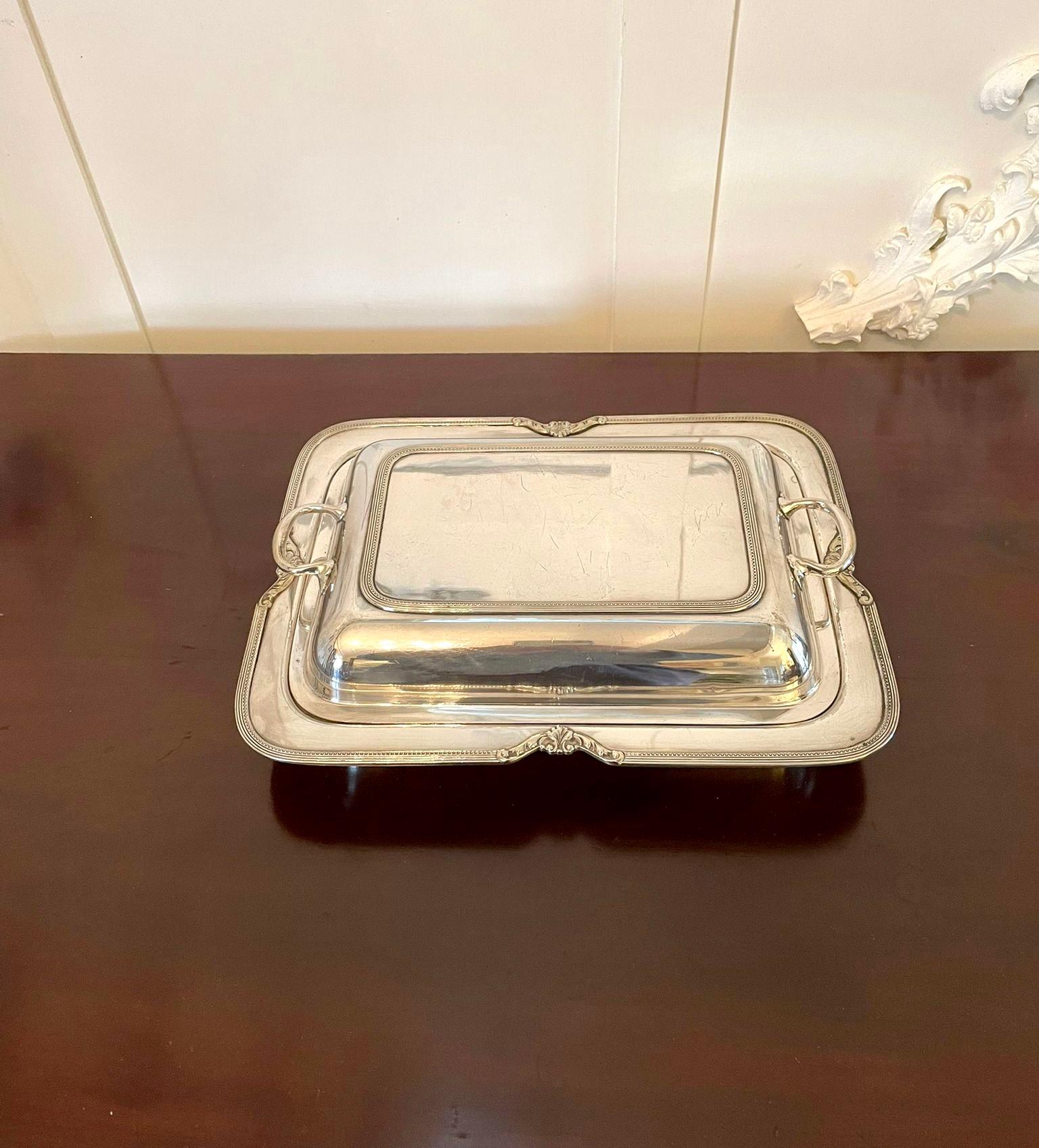 Early 20th Century Antique Silver Plated Entrée Dish For Sale