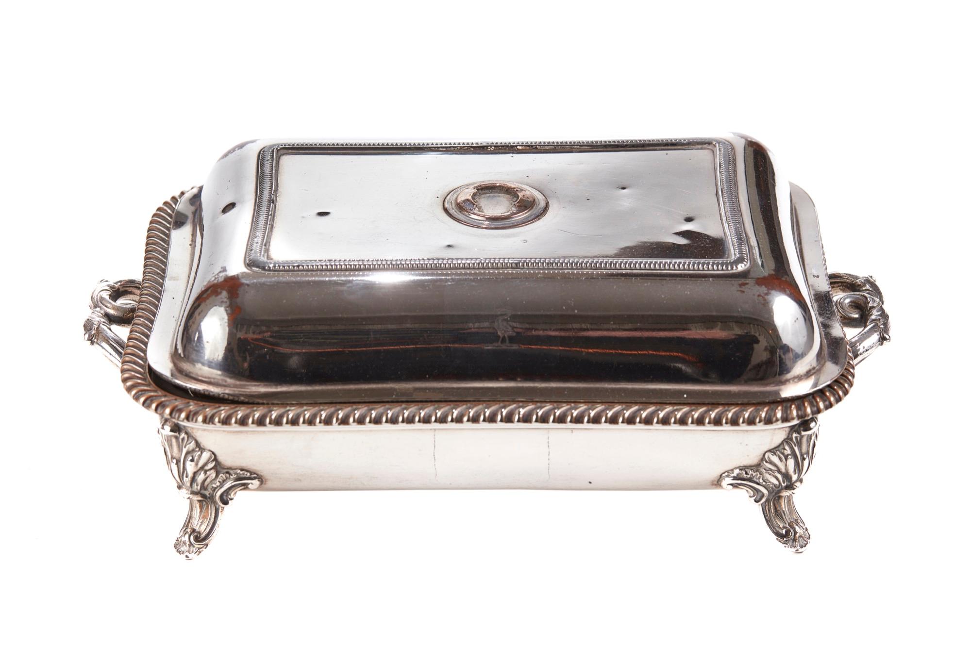 Antique Silver Plated Entree Dish For Sale 2
