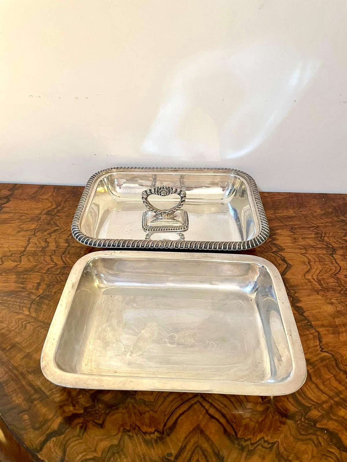 Antique Silver Plated Entrée Dish 1