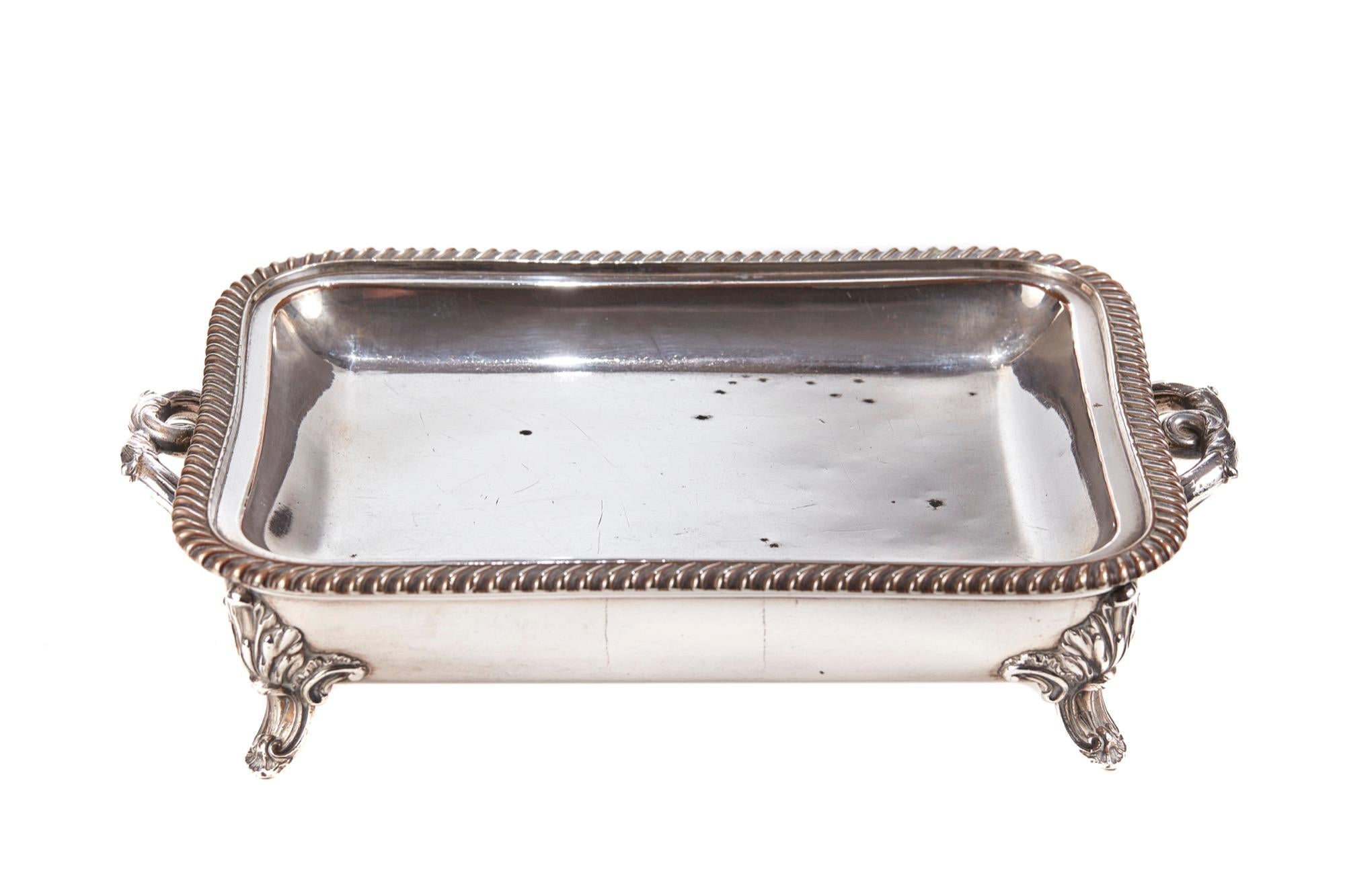 Antique Silver Plated Entree Dish For Sale 3