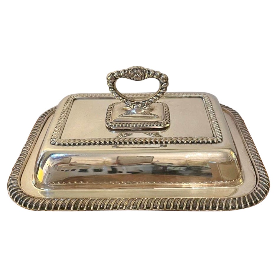 Antique Silver Plated Entrée Dish